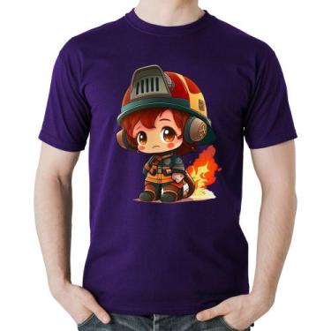 Imagem de Camiseta Algodão Bombeiro Mirim - Foca na Moda, Roxo, G