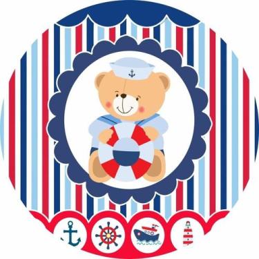 Imagem de Painel Festa Redondo C/ Elástico 1,50m Ursinho Marinheiro - Fadrix