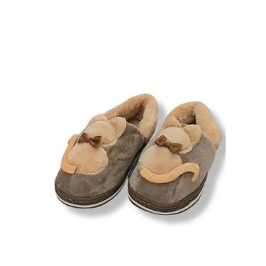 Imagem de Pantufa Unissex Com Gato Laço Pelúcia Premium Super Conforto - Wincy B