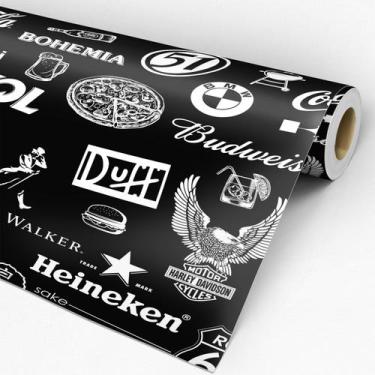 Imagem de Papel De Parede Adesivo Gourmet Marcas Bebidas Bar 2,5m - DEKAL IMPRES