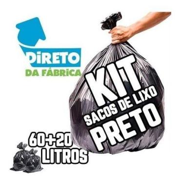 Imagem de Kit Saco De Lixo 200un 60l Super E 50un 20l Reforçado Preto - HIGIPACK