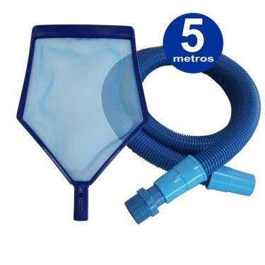 Imagem de Kit Peneira + Mangueira 5 M - fibra vinil Alvenaria - SOS DA PISCINA