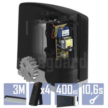 Imagem de Kit 1 Motor PPA 1/4CV Dz Rio 3m Crem 4 Control Portão 400Kg, 220V