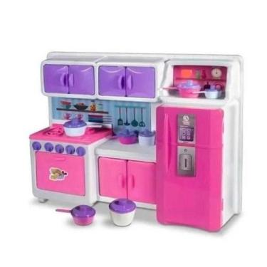 Imagem de Cozinha De Boneca Com Geladeira e Fogão Lua De Cristal Brinquedo Prese