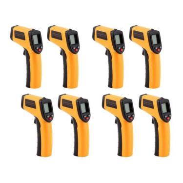 Imagem de kit com 8 Termometros Digital Laser  Industrial 8 unid Infravermelho  