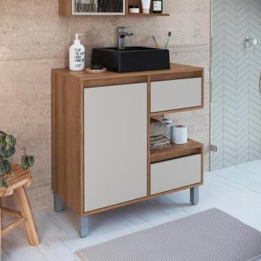 Imagem de Gabinete de Banheiro com Cuba Paula II 1 PT 2 GV Mel e Arenas - Modern