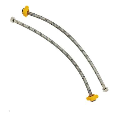 Imagem de Engate Rabicho Par Mangueira Flexivel Conexao Femea Misturador Monocomando Agua Quente Fria Pia Torneira Banheiro Lavabo Cozinha