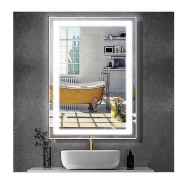 Imagem de Espelho Jateado Iluminado Com Led Frio 60x80cm - Woodglass