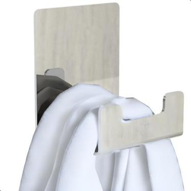 Imagem de Gancho De Parede Inox Cabide Para Toalhas Adesivo SF.ELG - ShopForte