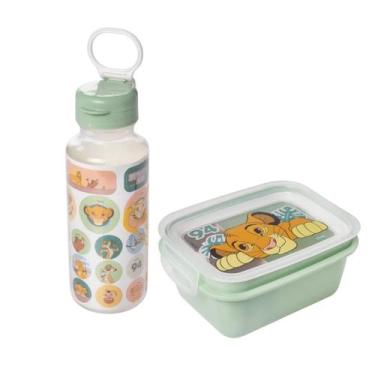 Imagem de Kit Escolar Rei Leão Garrafa e Lancheira Marmita Hermética Plasútil - 