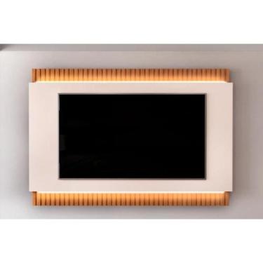 Imagem de Home p/ TV até 75 Polegadas Loren Ripado c/ Led 200x136cm Freijó/Off W