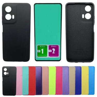 Imagem de Kit Capinha Capa Aveludada Para Moto G35 + Pelicula Ceramica - Mustang