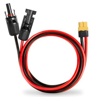 Imagem de MOOKEERF Cabo de extensão solar para XT60 10AWG 3FT conector solar para XT60 cabo adaptador para painel solar para estação de energia portátil pacote de bateria de gerador solar