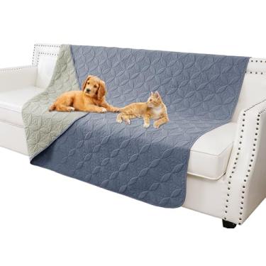 Imagem de Tuffeel Capa para cama de cachorro impermeável cobertor para sofá de cama reversível (132 x 203 cm, azul + verde)
