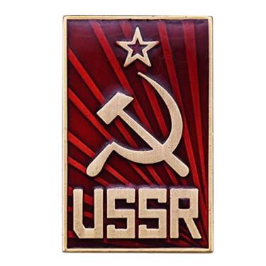 Imagem de Broche de lapela USSR Sickle and Hammer Comunismo Colecionável Broche de Lapela Crachá Acessório Presente, Liga de aço, Sem Pedra Preciosa