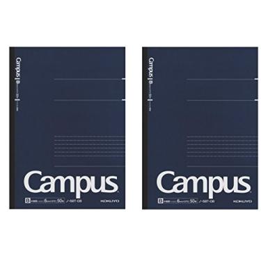 Imagem de Caderno pré-pontilhado Kokuyo Campus, semitransparente 6 mm - 30 linhas x 50 folhas - 100 páginas, pacote com 2 azul escuro