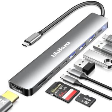 Imagem de Adaptador HDMI USB C Hub, USB C para HDMI, leitor de cartão USB C SD/TF, dongle de hub USB C 9 em 1 para MacBook Air/Pro M1/M2, laptop iPad Pro (4K HDMI/USB3.0/2.0 leitor de cartão SD/TF/100W PD)