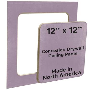 Imagem de Melhor painel de acesso de drywall oculto de 30,5 cm x 30,5 cm para teto, 2,5 cm de espessura, porta de acesso ao teto de drywall resistente a incêndio e impactos com bordas seladas, ideal para tetos
