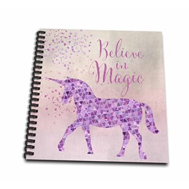 Imagem de 3dRose Caderno espiral brilhante unicórnio e teste Believe In Magic (db_268139_2)