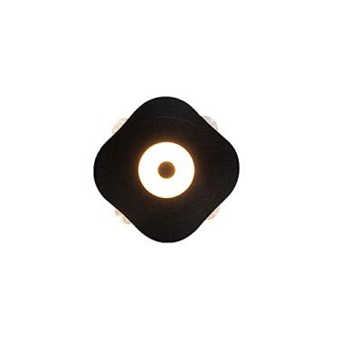 Imagem de Luminária de parede criativa nórdica com design luminoso multifacetado, preta, redonda, para áreas externas, corpo de lâmpada de alumínio fundido, à prova d'água e à prova de ferrugem, luz d
