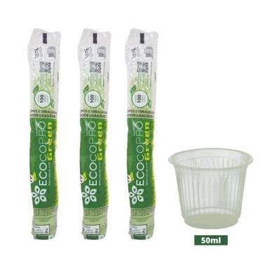 Imagem de Copo Biodegradável 50Ml Ecocoppo Green 100Un Kit 3 - Geral