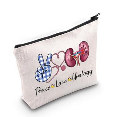 Imagem de VAMSII Urologia Presentes de enfermeira bolsa de maquiagem presentes urologista paz amor urologia bolsa com zíper presentes de saúde presentes para urologia médica, Bege, Clássico