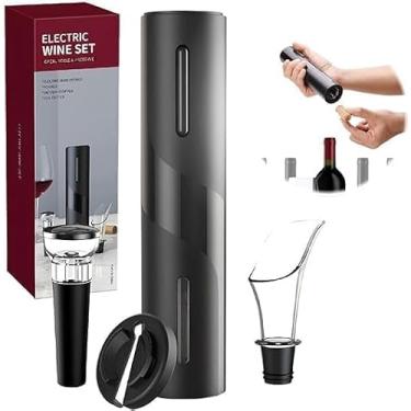 Imagem de Kit de Abridor de Vinho Elétrico com Acessórios, Ideal para uma Experiência Elegante ao Abrir seu Vinho, Inclui Bico Decanter e Funciona com Pilhas PremiumFácil de Limpar,Ótima Opção de Presente.