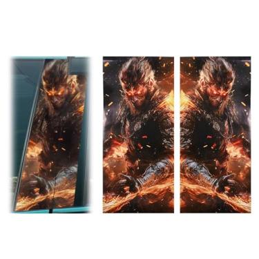 Imagem de JSCARLIFE Adesivo de caveira para carro B-pilar, decalques de carro à prova d'água de PVC impresso em HD, adesivos de carro vinil autoadesivo faixa lateral adesivos legais (Mito preto Wukong estilo 1)