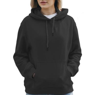 Imagem de Blusa Moletom Canguru com Capuz Liso Feminino Juvenil-Feminino