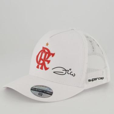 Imagem de Boné Flamengo Zico Trucker Branco - Supercap, Único