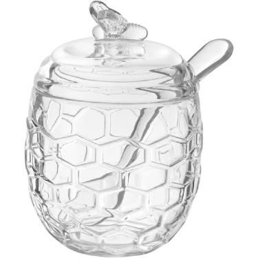 Imagem de  MELEIRA COM TAMPA HOME&CO C/COLHER VIDRO 12x8x8cm TRANSPARENTE