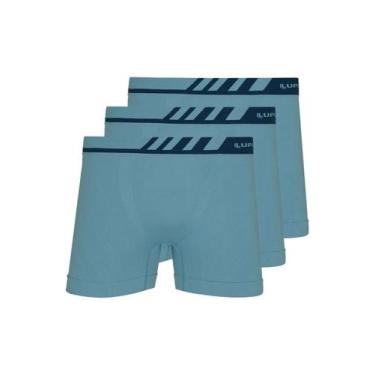 Imagem de Kit com 3 Cuecas Boxer Lupo 671-002, Azul, GG