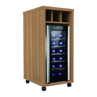 Imagem de Adegueira Bancada Balcão Embutir Adega Vinhos Com Rodízios NOGUEIRA