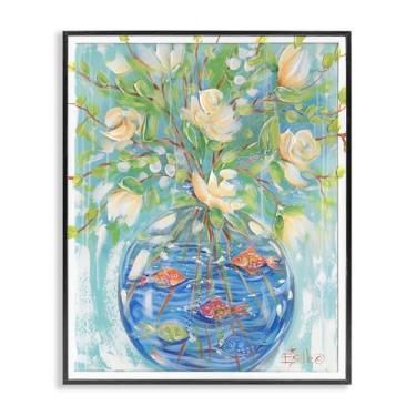 Imagem de Stupell Industries Design de arte de parede giclée emoldurado preto com buquê de aquário de Estelle Grengs, 28 x 35 cm