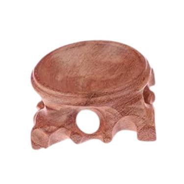 Imagem de Kokiya Suporte de madeira para a esfera do globo Stone, decorativo, ornamento, suporte de ovo de orb, base de ovo para decoração de pedra da esfera da esfera, 3.5cmx2.5cm