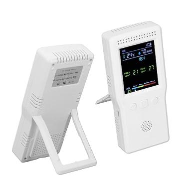 Imagem de 9 Em 1 Monitor de Qualidade do Ar, PM2.5 PM10 HCHO TVOC CO2 CO Detector de Umidade de Temperatura, Tela LCD de Luz de Fundo, Testador de Qualidade do Ar para o Escritório Em Casa