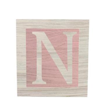 Imagem de Cubo Rosa Letra Branca com Aplique Festa Chá de Bebê Decoração 8x8x8 C