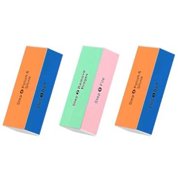 Imagem de Soft 'N Style Bloco brilhante de 4 vias/4 passos polimento bloco de brilho protetor de unhas (3 peças)