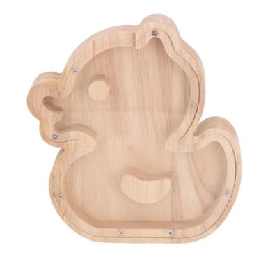 Imagem de Cofrinho de madeira, cofrinho de dinheiro, cofre de moedas, presentes divertidos aumenta a responsabilidade decorativa para crianças (pato)