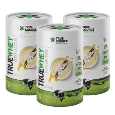 Imagem de 3x True Whey Protein Zero Lactose True Source Vanilla Cream Honey 900g
