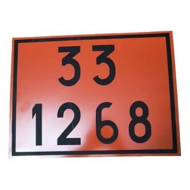 Imagem de Kit 4 Placas Numerologia Onu 33 1268 Carga Perigosa Laranja 331268 - S