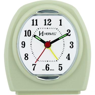 Imagem de Relógio Despertador Quartz Pilha Pequeno Marfim - Marfim