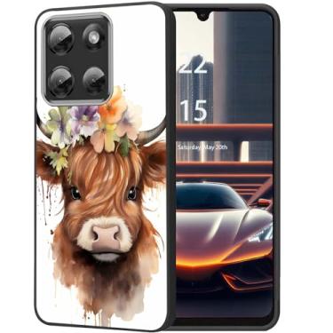 Imagem de DHEEBFWE Capa para Motorola Moto G Stylus 2025, capa fina com absorção de choque e antiarranhões para Motorola Moto G Stylus 2025, design exclusivo de vaca bebê Highland