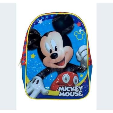 Imagem de Starschool - Mochila 16" Mickey | Poliéster Resistente com Painel Frontal em PVC, Compartimento Amplo e Alças Acolchoadas | Conforto e Estilo para o Dia a Dia Infantil