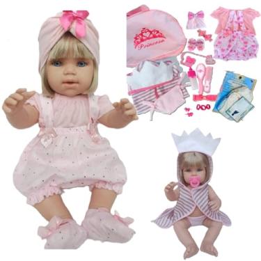 Imagem de Tipo Boneca Bebê Reborn 100% Silicone Bolsa + 28 Itens