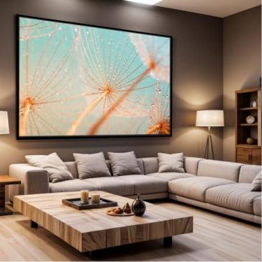 Imagem de Quadro Decorativo com Moldura Sala 130x90 Dente de Leão Luxo Grande Horizontal