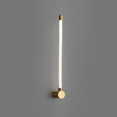 Imagem de Luminária de parede LED longa nórdica clássica, faixa dourada, tubo de LED linear, luminária de parede para quarto, banheiro, espelho, penteadeira, cabeceira, 65 cm
