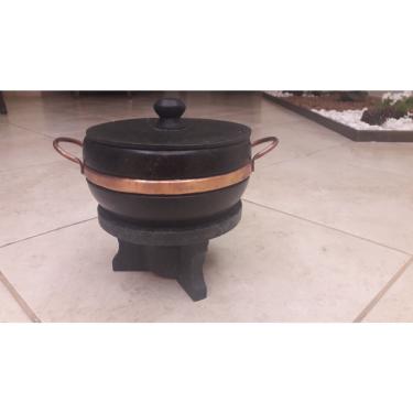 Imagem de Conjunto founde com panela alça de cobre 2,0 litros em pedra sabão - curada