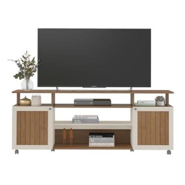 Imagem de Rack Bancada TV 75 POL 2 Portas 180 cm Cinamomo Off White ARLY - Milan