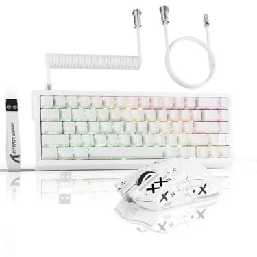 Imagem de ATTACK SHARK Teclado para jogos com fio, interruptor magnético de efeito Hall, teclado de gatilho rápido, troca a quente, retroiluminação RGB, leve com base RGB, DPI 22K, sensor óptico PAW3311 com